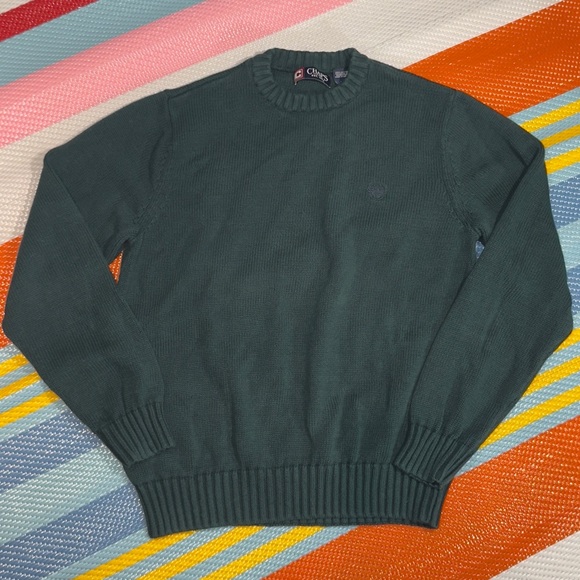 Chaps Dark Green Tight Knit Sweater Men’s Size Large - Picture 1 of 3
